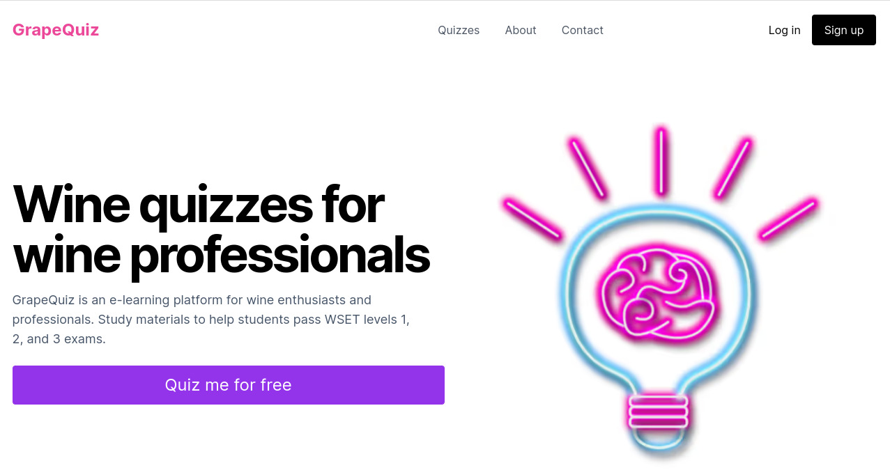 GrapeQuiz An elearning platform for wine enthusiasts and professionals.